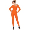 W WIDMANN MILANO Party Fashion – Damen Body mit langen Ärmeln(Orange)