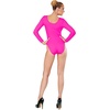 W WIDMANN MILANO Party Fashion – Kurzer Damen Body mit langen Ärmeln, Einteiler für Verkleidungen, Tanzperformances, Karneval(Dunkles Rosa)