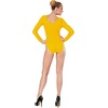 W WIDMANN MILANO Party Fashion – Kurzer Damen Body mit langen Ärmeln, Einteiler für Verkleidungen, Tanzperformances, Karneval(Gelb)