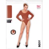 W WIDMANN MILANO Party Fashion – Kurzer Damen Body mit langen Ärmeln, Einteiler für Verkleidungen, Tanzperformances, Karneval(Hautfarben)