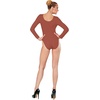 W WIDMANN MILANO Party Fashion – Kurzer Damen Body mit langen Ärmeln, Einteiler für Verkleidungen, Tanzperformances, Karneval(Hautfarben)