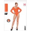 W WIDMANN MILANO Party Fashion – Kurzer Damen Body mit langen Ärmeln, Einteiler für Verkleidungen, Tanzperformances, Karneval(Orange)