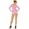 W WIDMANN MILANO Party Fashion – Kurzer Damen Body mit langen Ärmeln, Einteiler für Verkleidungen, Tanzperformances, Karneval(Rosa)