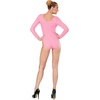 W WIDMANN MILANO Party Fashion – Kurzer Damen Body mit langen Ärmeln, Einteiler für Verkleidungen, Tanzperformances, Karneval(Rosa)