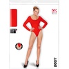 W WIDMANN MILANO Party Fashion – Kurzer Damen Body mit langen Ärmeln, Einteiler für Verkleidungen, Tanzperformances, Karneval(Rot)