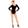 W WIDMANN MILANO Party Fashion – Kurzer Damen Body mit langen Ärmeln, Einteiler für Verkleidungen, Tanzperformances, Karneval(Schwarz)