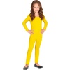 W WIDMANN MILANO Party Fashion Kinderbody, lange Ärmel und Beine, Overall für Tänzer und Tänzer(Gelb)