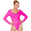 W WIDMANN MILANO Party Fashion – Kurzer Damen Body mit langen Ärmeln, Einteiler für Verkleidungen, Tanzperformances, Karneval(Dunkles Rosa)