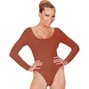 W WIDMANN MILANO Party Fashion – Kurzer Damen Body mit langen Ärmeln, Einteiler für Verkleidungen, Tanzperformances, Karneval(Hautfarben)