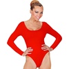 W WIDMANN MILANO Party Fashion – Kurzer Damen Body mit langen Ärmeln, Einteiler für Verkleidungen, Tanzperformances, Karneval(Rot)