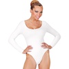W WIDMANN MILANO Party Fashion – Kurzer Damen Body mit langen Ärmeln, Einteiler für Verkleidungen, Tanzperformances, Karneval(Weiß)
